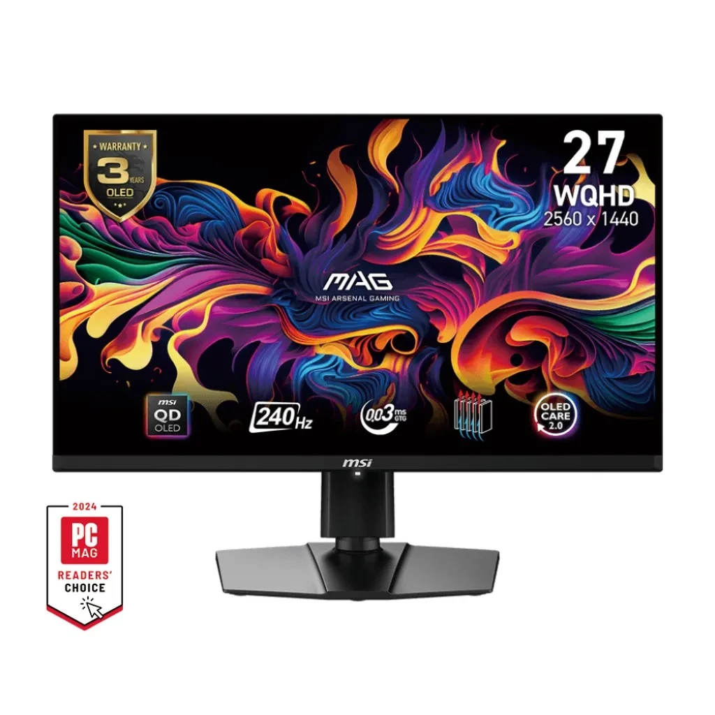 MSI MAG 271QPX QD-OLED E2 | 27 Inch 1440p QHD (2K) 240Hz OLED 0.03ms