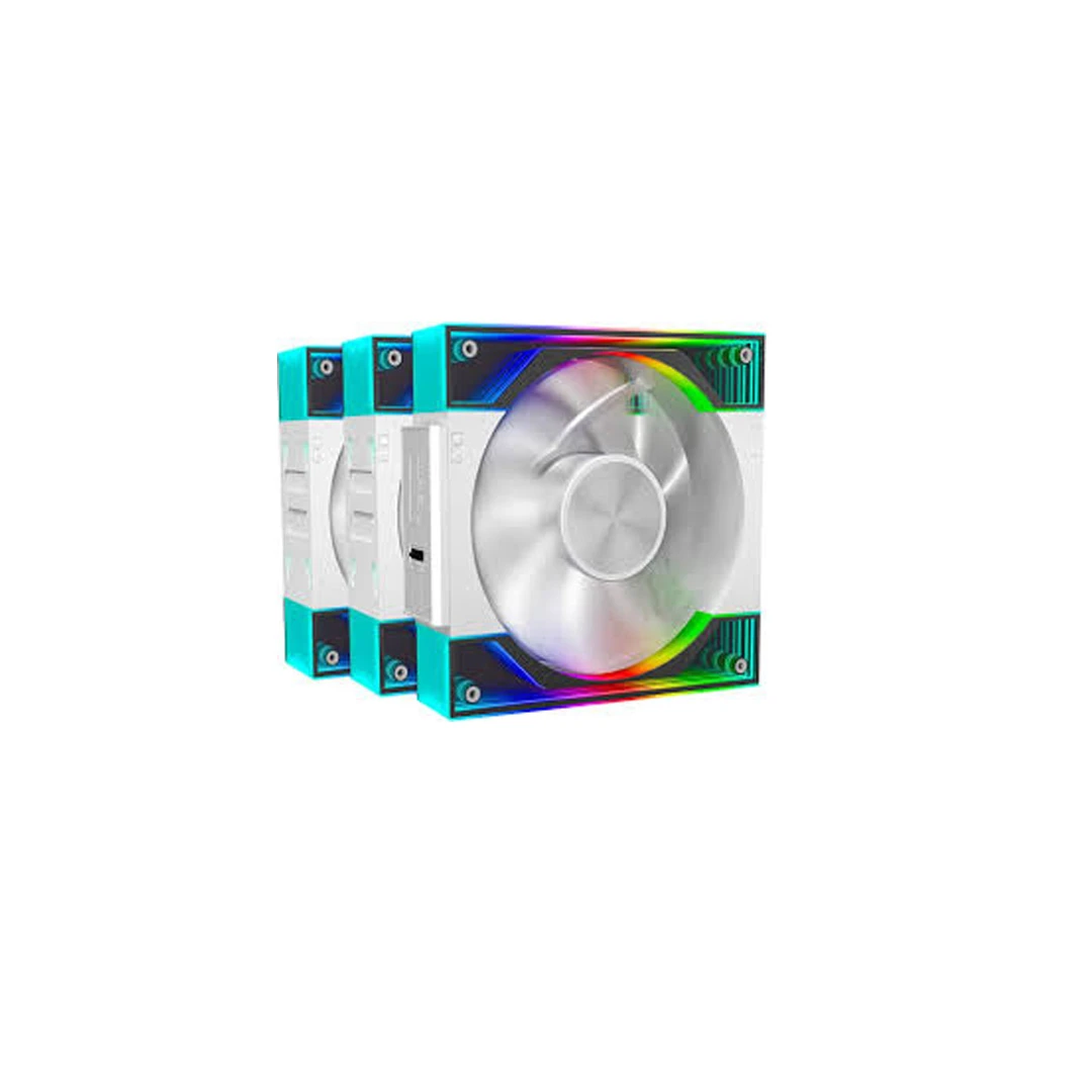 Ant Esports Quartzflow ARGB 120mm Reverse Stackable Case Fans (Triple Pack) (White)